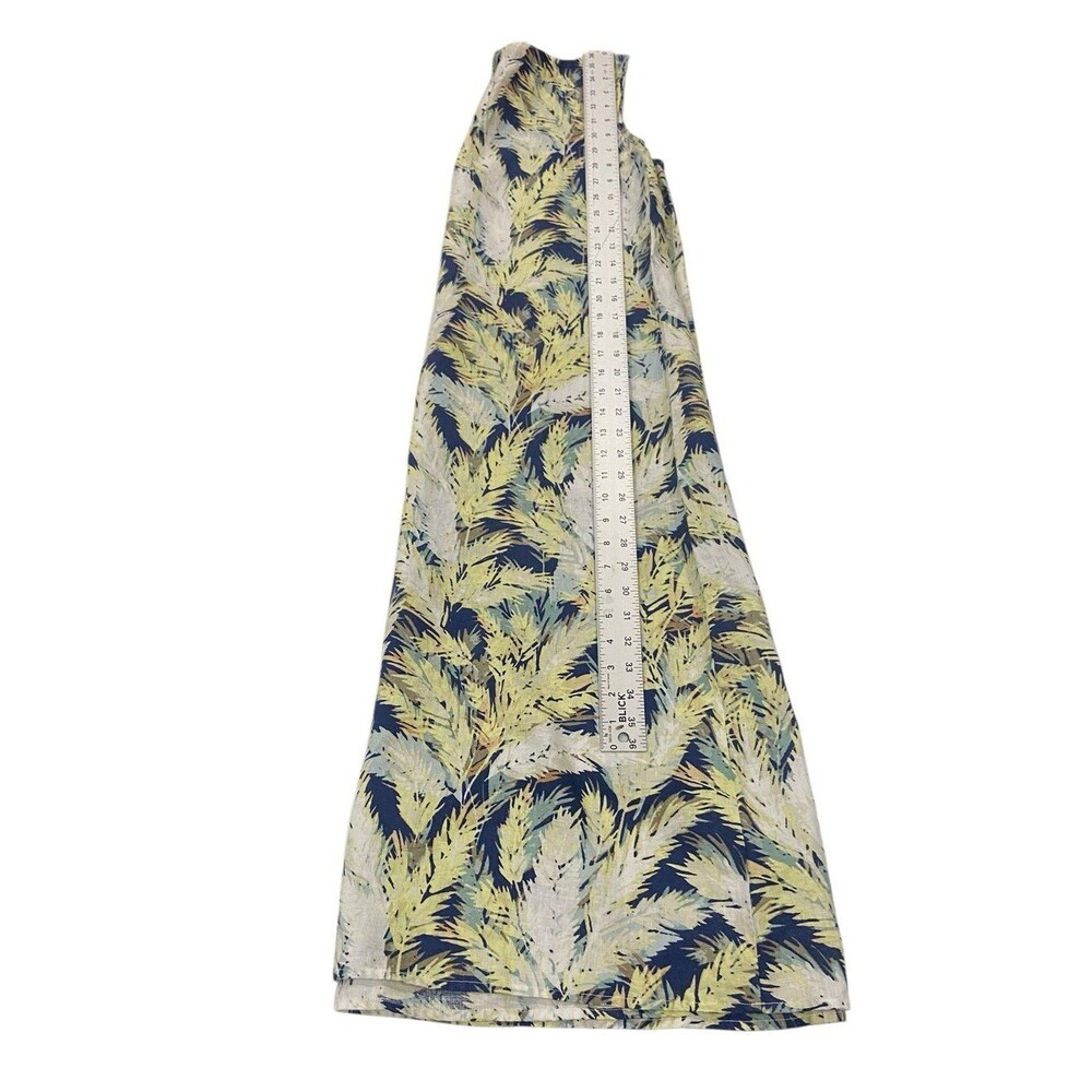 J.Jill Love Linen Tropical Palm Print Resort Wear Sleeveless Dress Women’s L - Picture 12 of 12